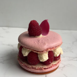Frambozen macaron gebakje